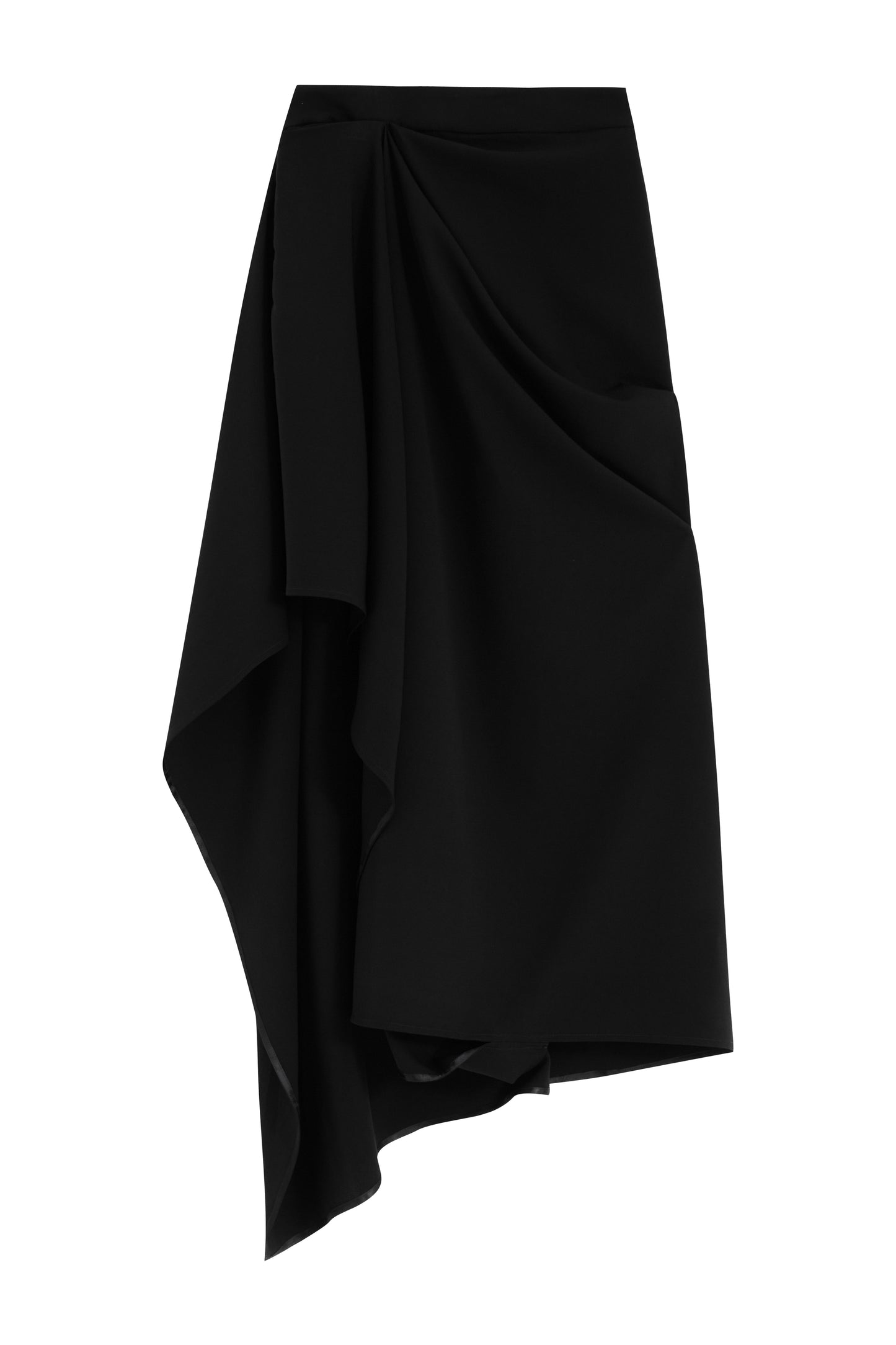 MAYALI Asymmetric twisted midi skirt
