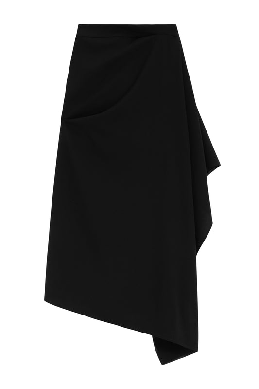 MAYALI Asymmetric twisted midi skirt
