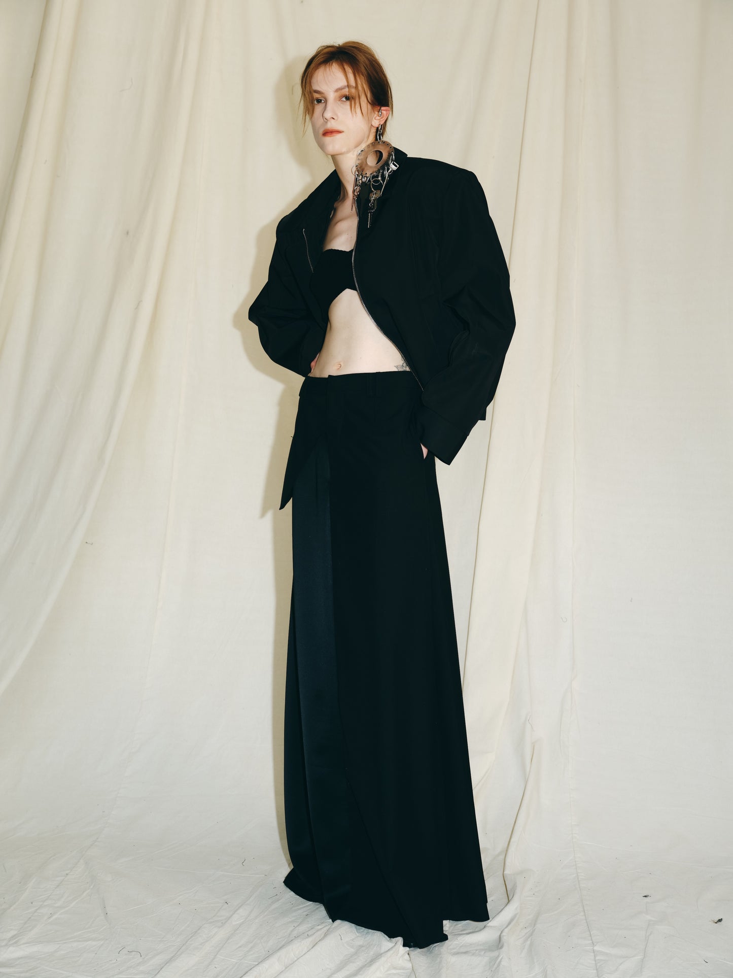 MAYALI Deconstructed splice skirt