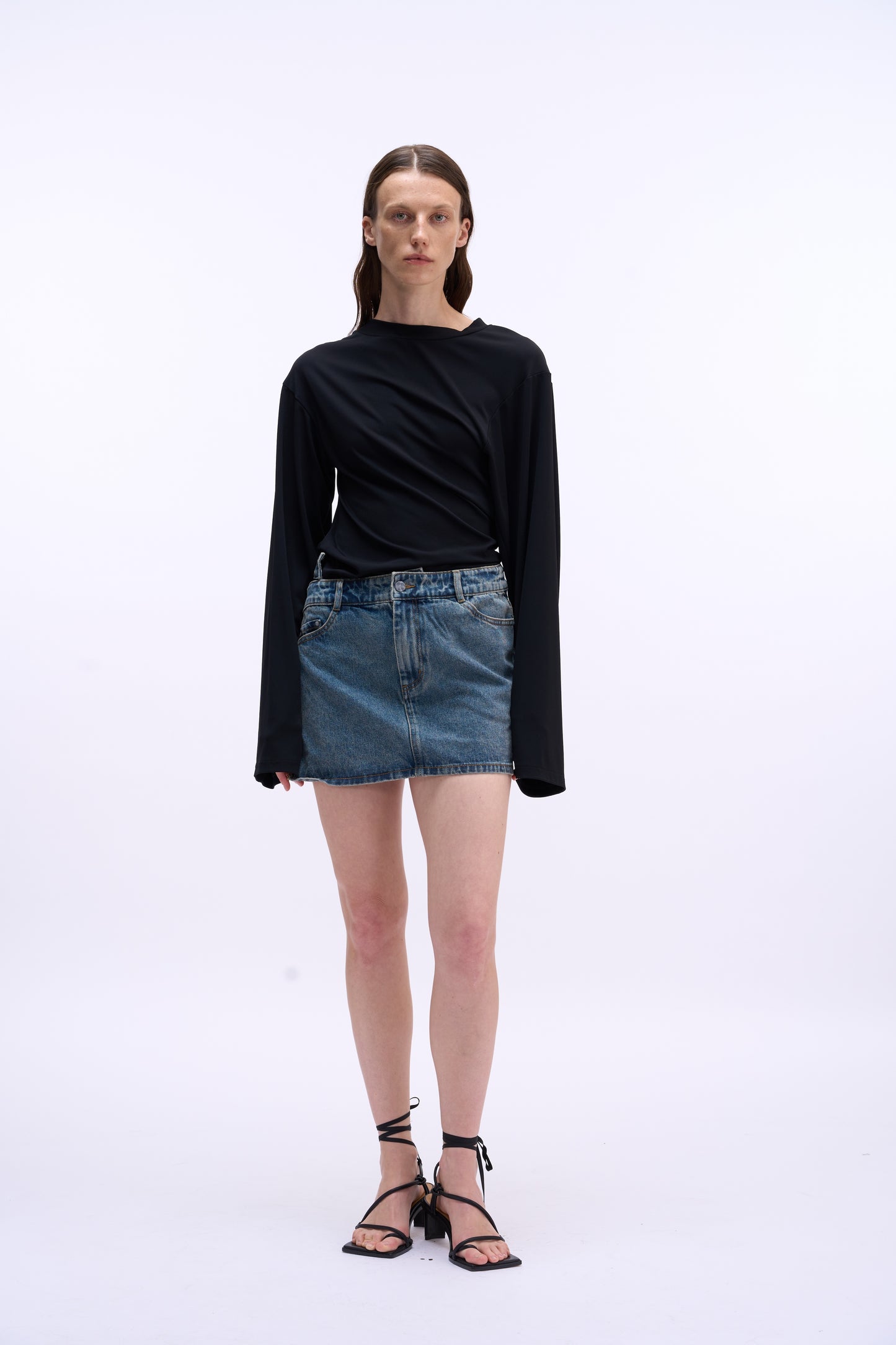 MAYALI Asymmetrical wasit demin mini skrit