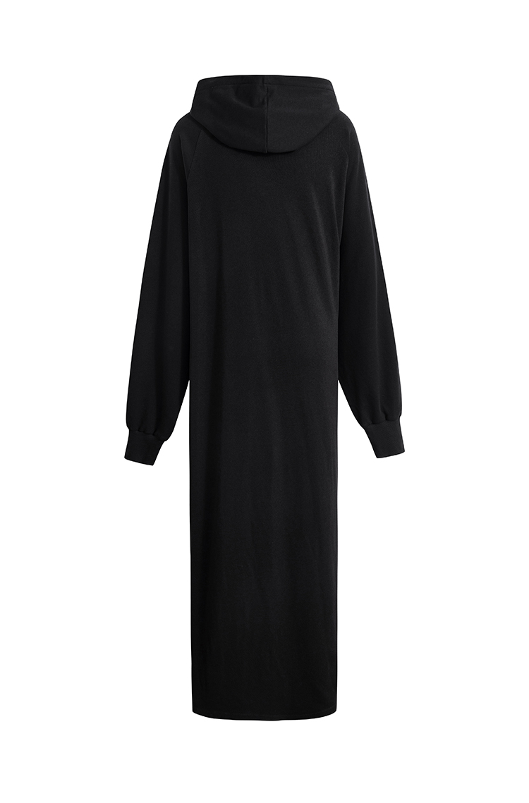 MAYALI Asymmetrical draping shirr hoodies dress