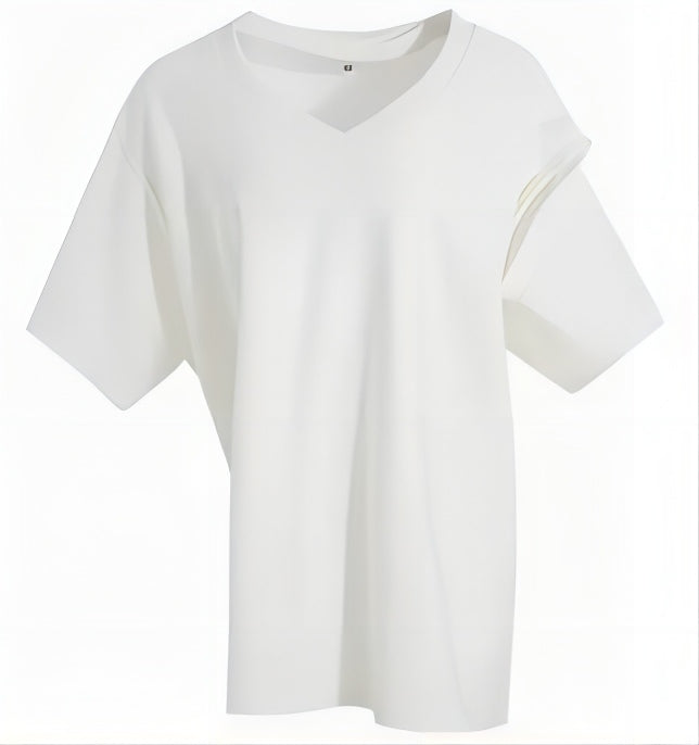 MAYALI Irregular deconstruction of short sleeved top
