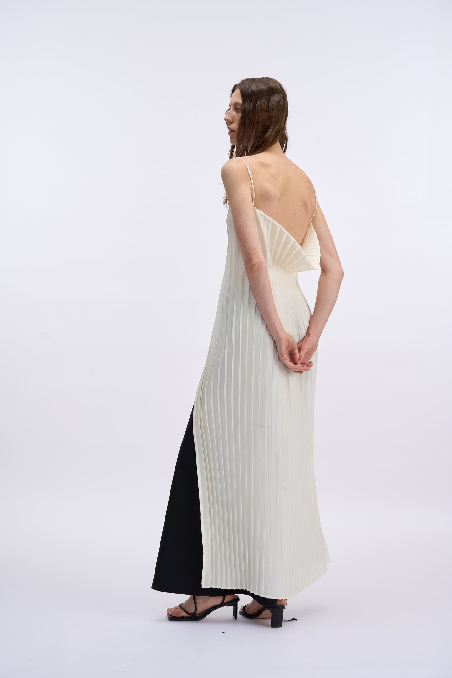 MAYALI Pleated button-down maxi dress