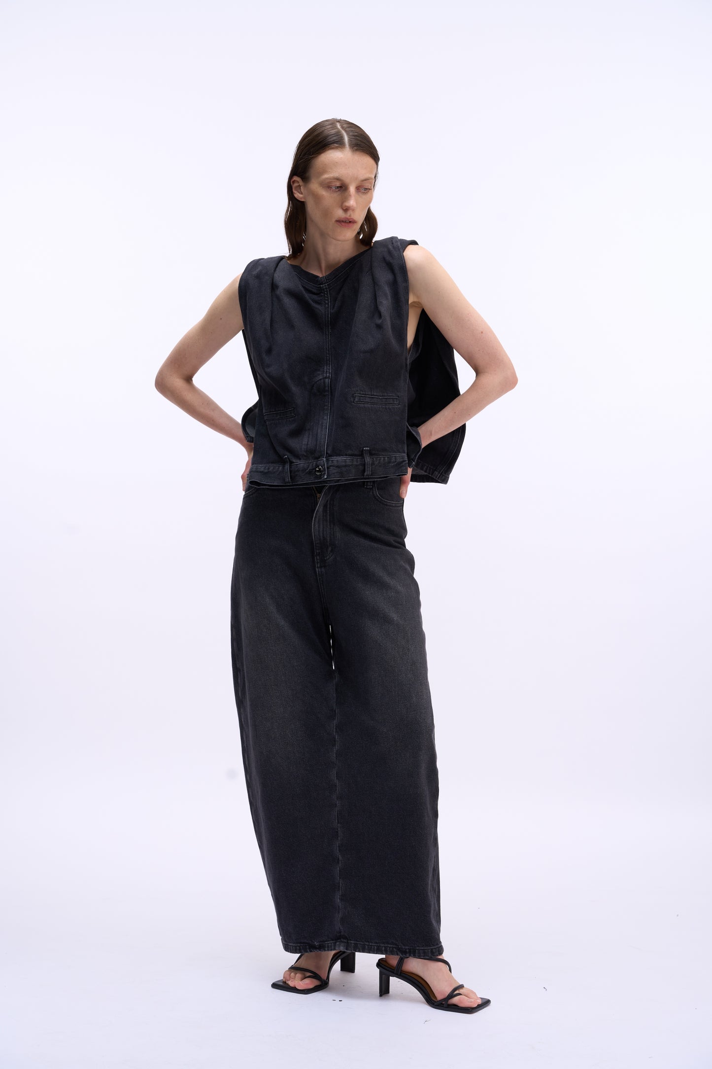 MAYALI Denim deconstructive top