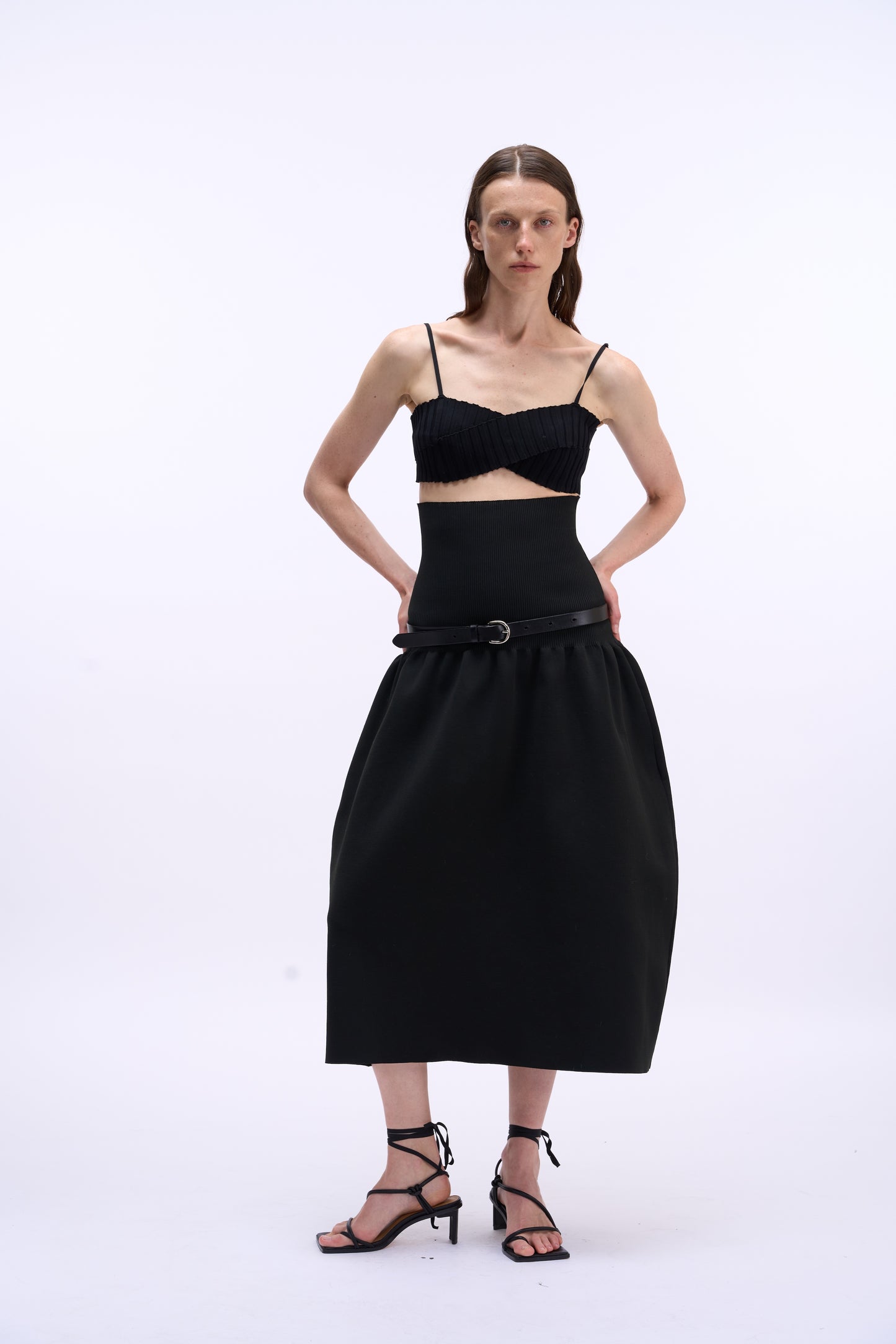 MAYALI Clollect-waist bud long skirt