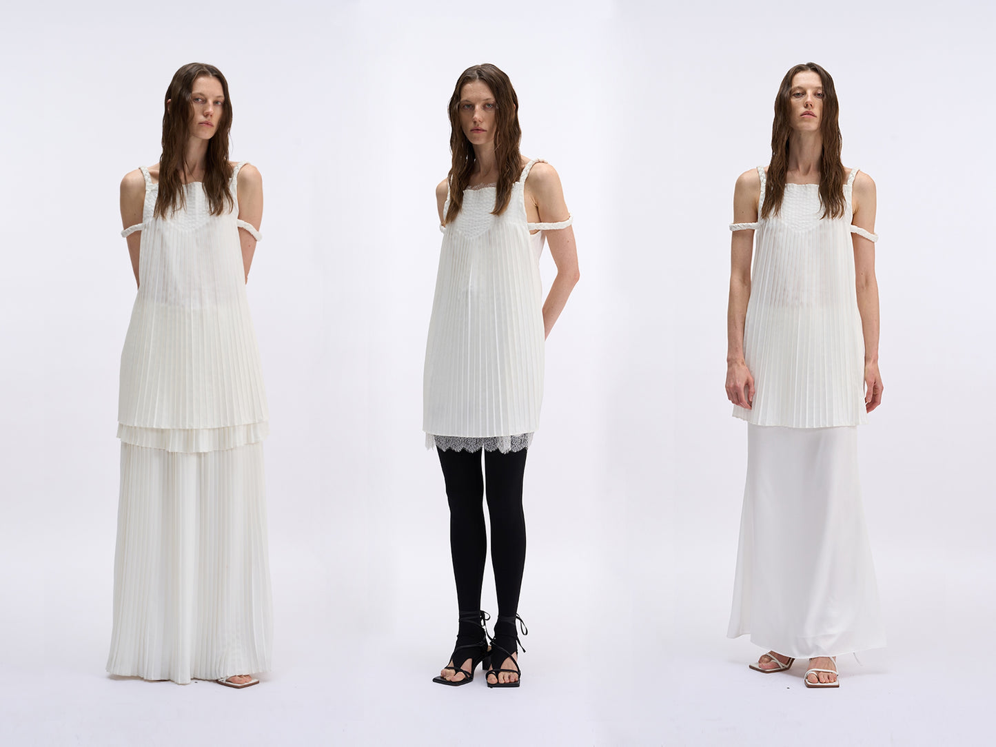 MAYALI Open-back plaited pleat dress (short)
