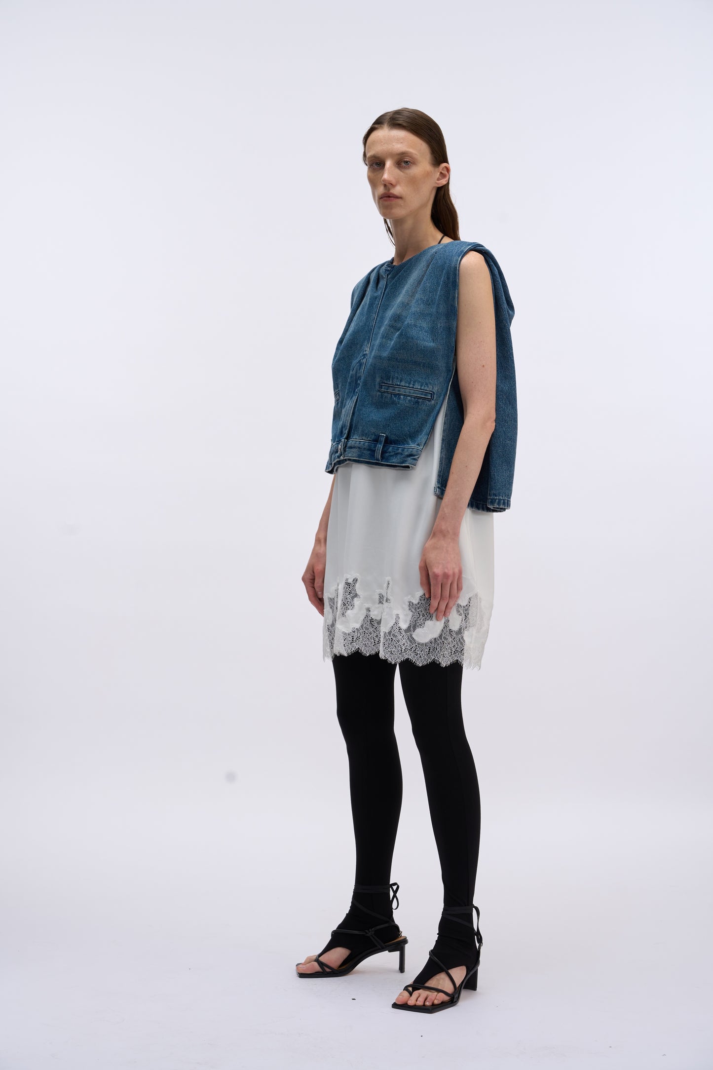 MAYALI Denim deconstructive top
