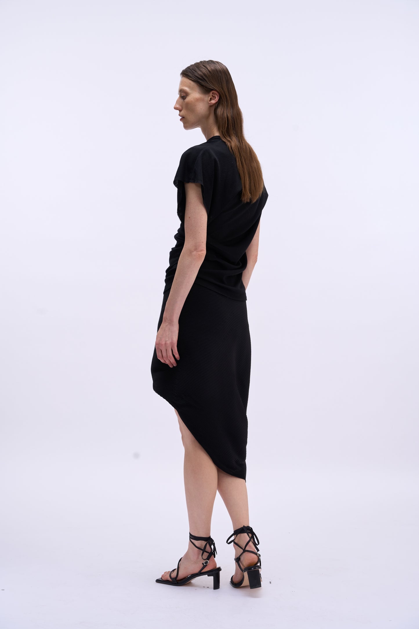MAYALI Asymmetric folded pleating culottes