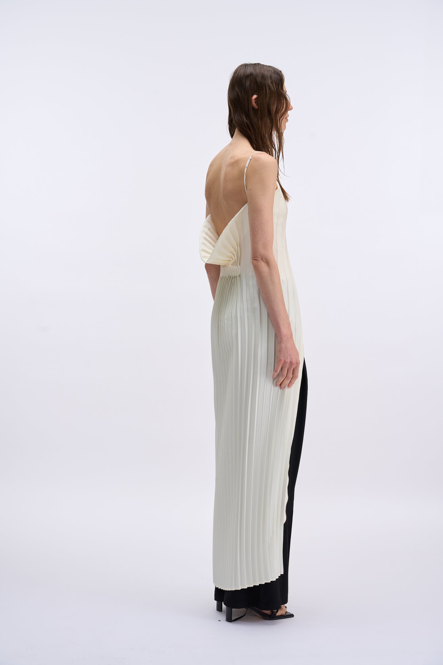 MAYALI Pleated button-down maxi dress