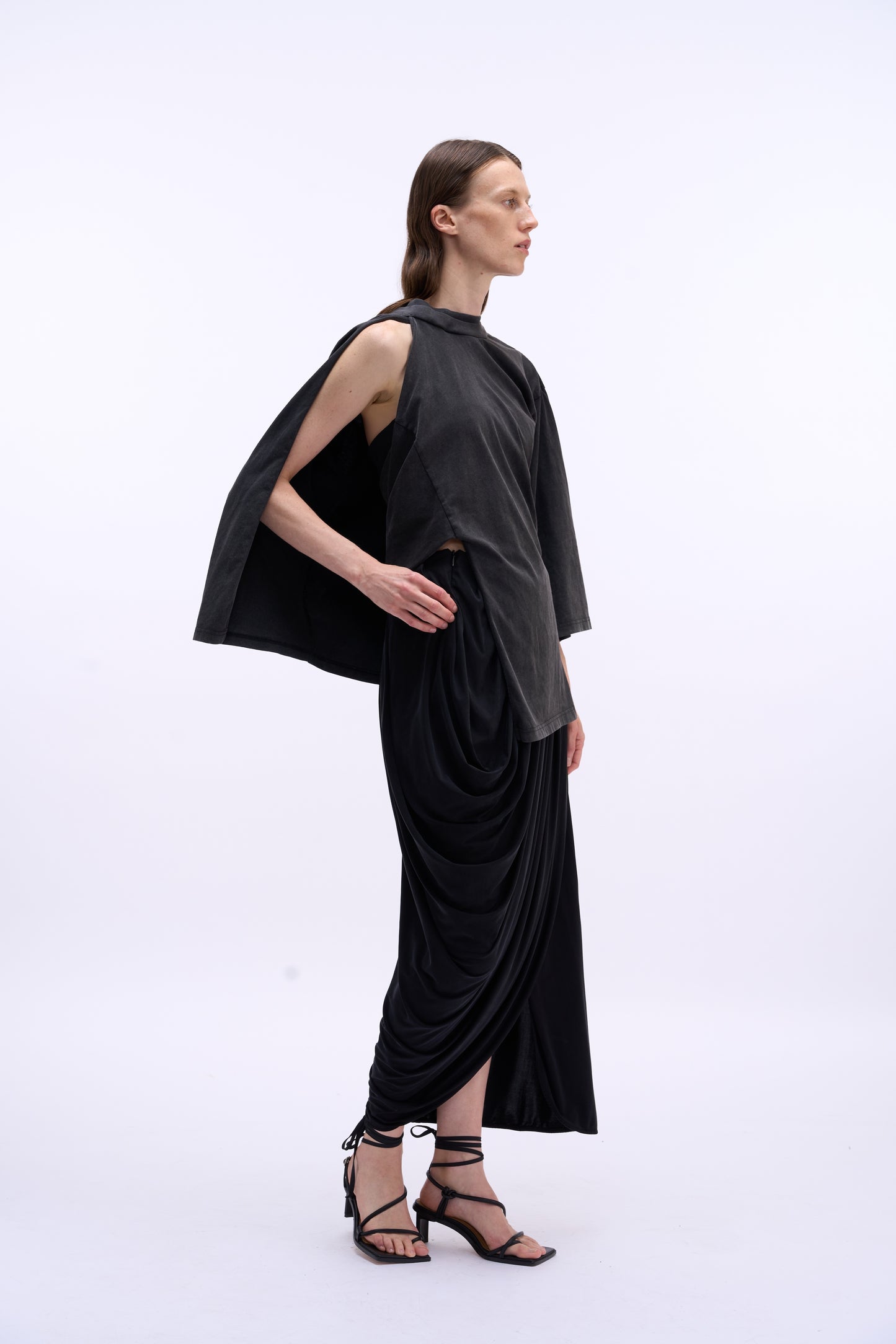 MAYALI Deconstructed Splicing Mid Sleeve T-shirt