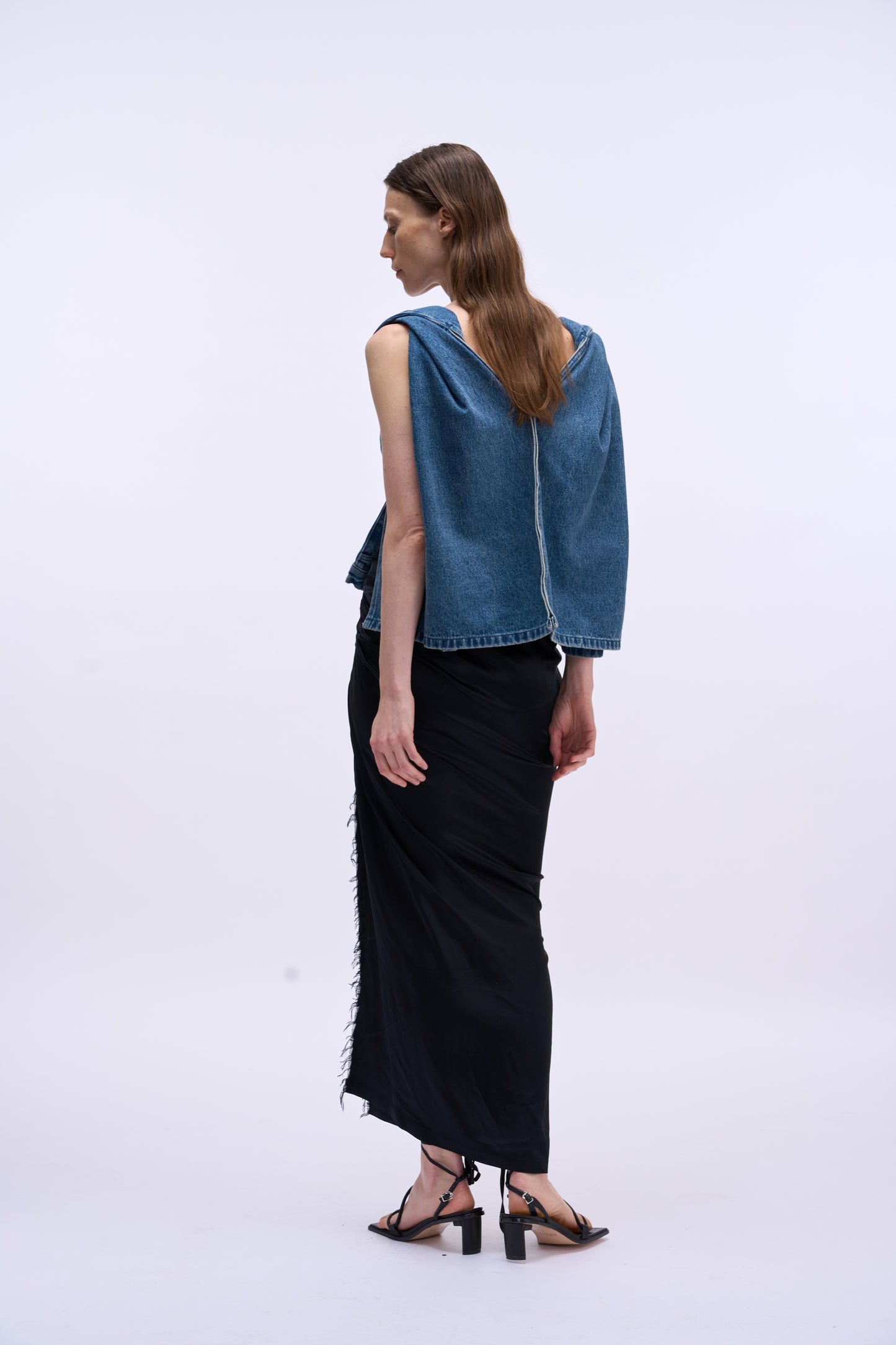 MAYALI Denim deconstructive top