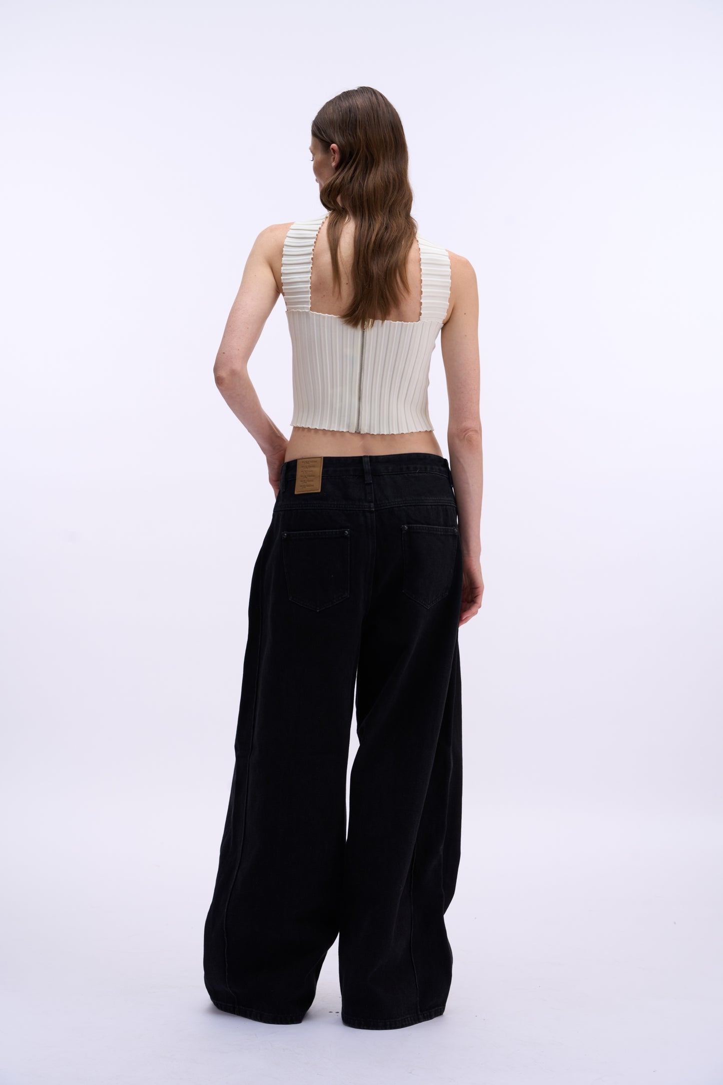 MAYALI Overlapping geometric knitting strapless
