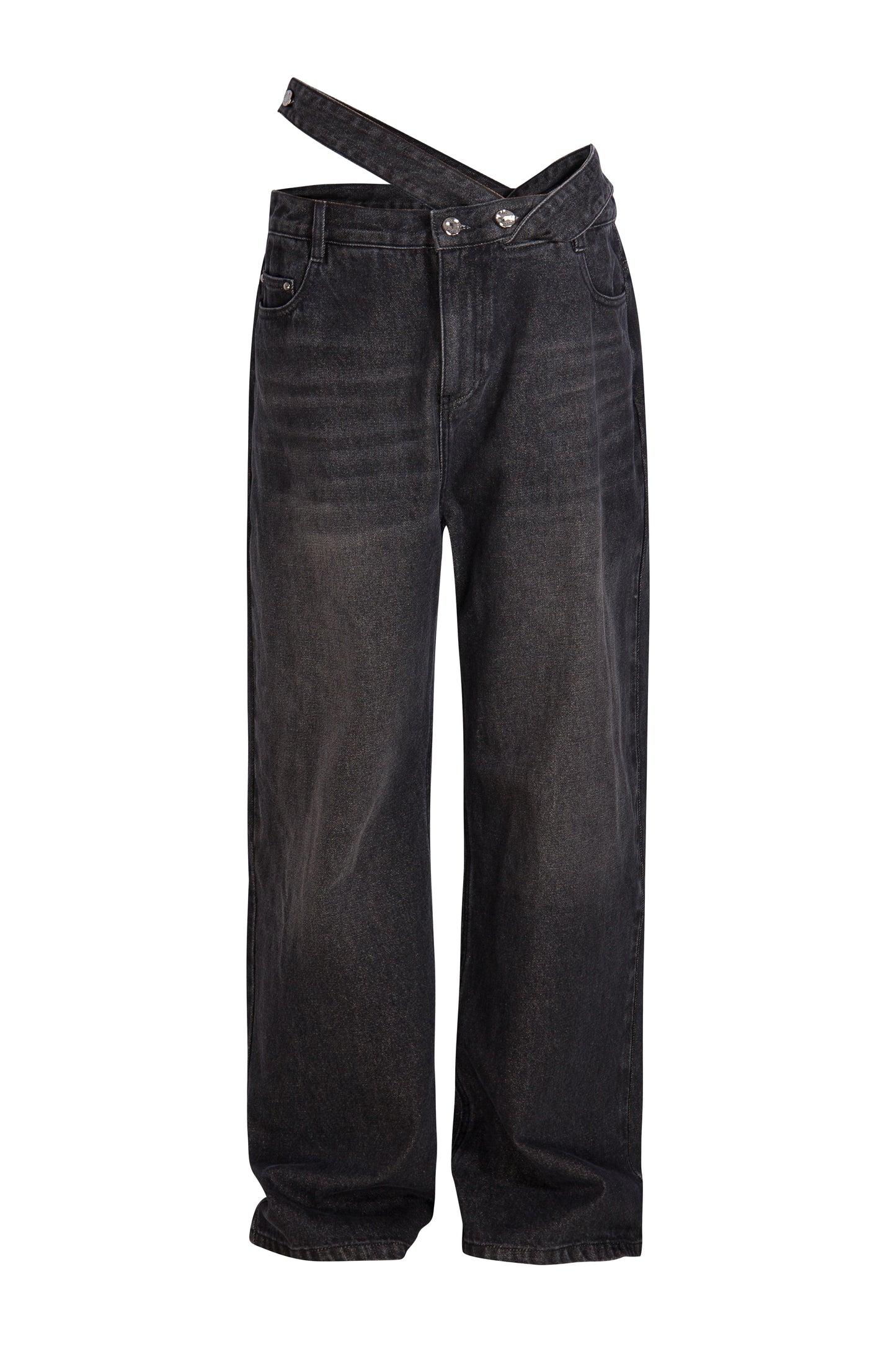 MAYALI Deconstructing waistband denim pants