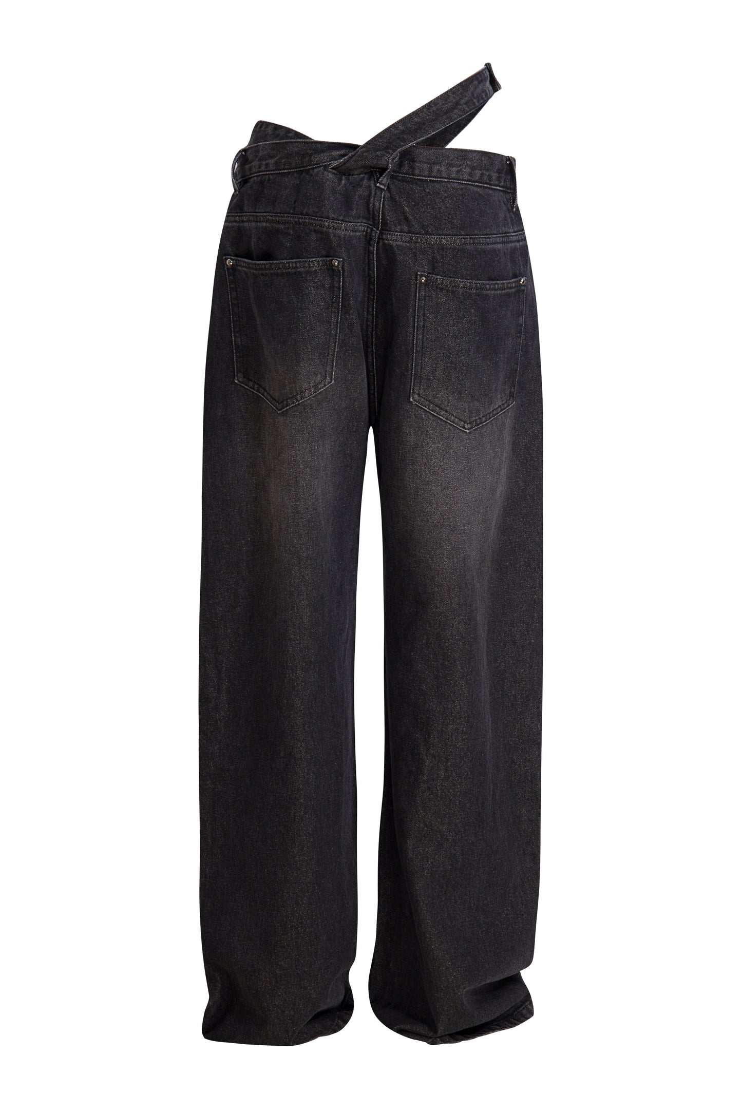 MAYALI Deconstructing waistband denim pants