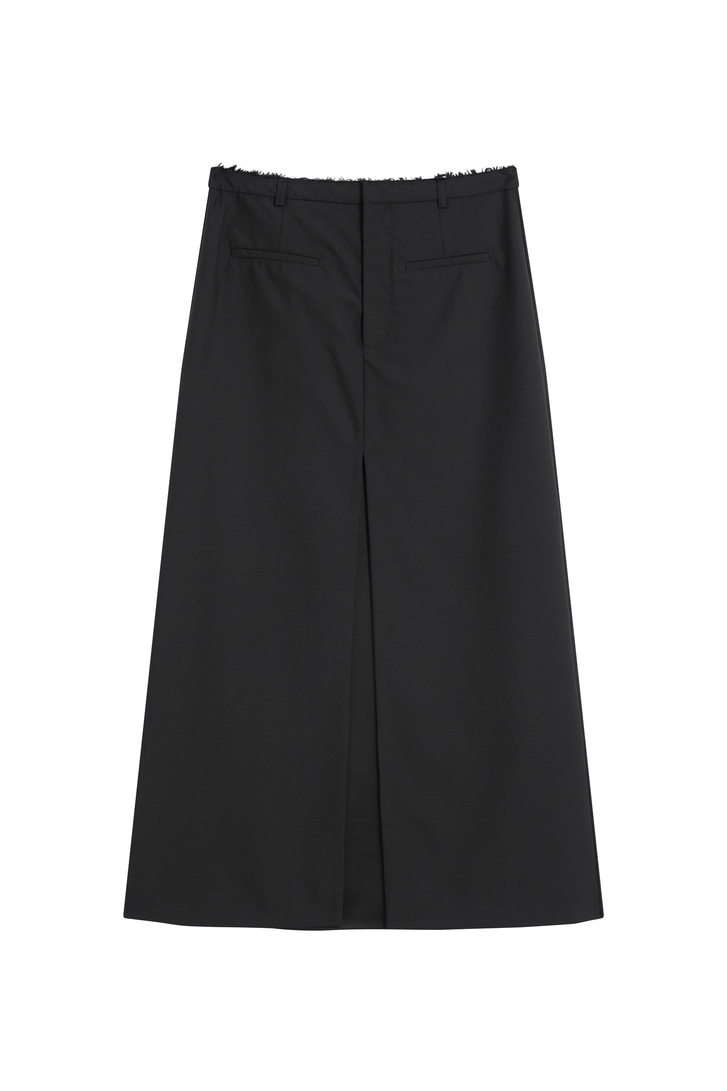 MAYALI Splicing edge workwear long skirt(Front fork)