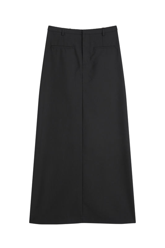MAYALI Splicing edge workwear long skirt(Rear fork)