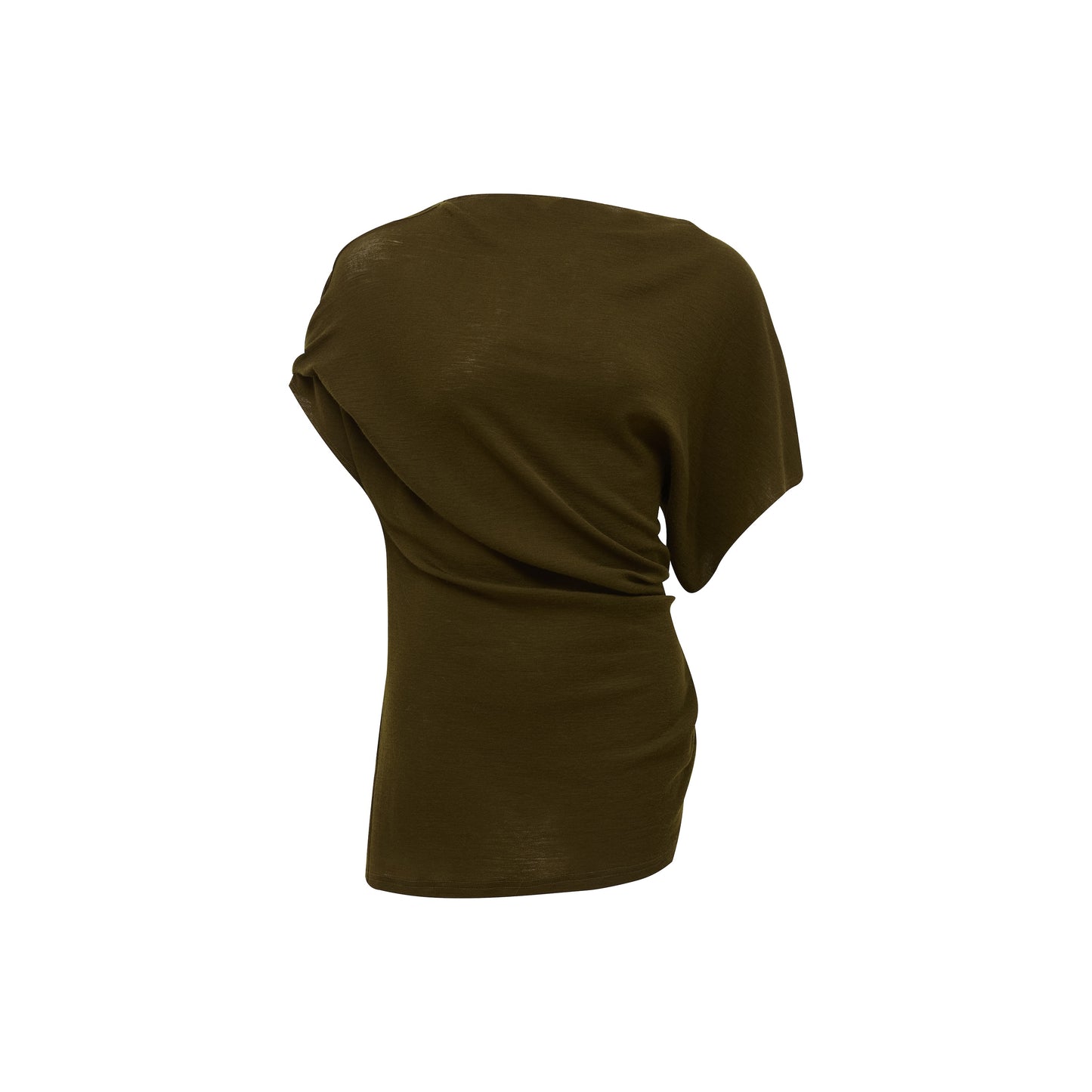 MAYALI Pinch pleated standing cut short top