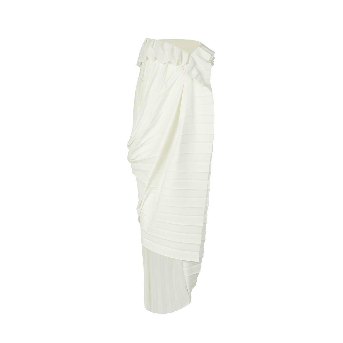 MAYALI Fan shaped pleated asymmetrical deconstruction skirt