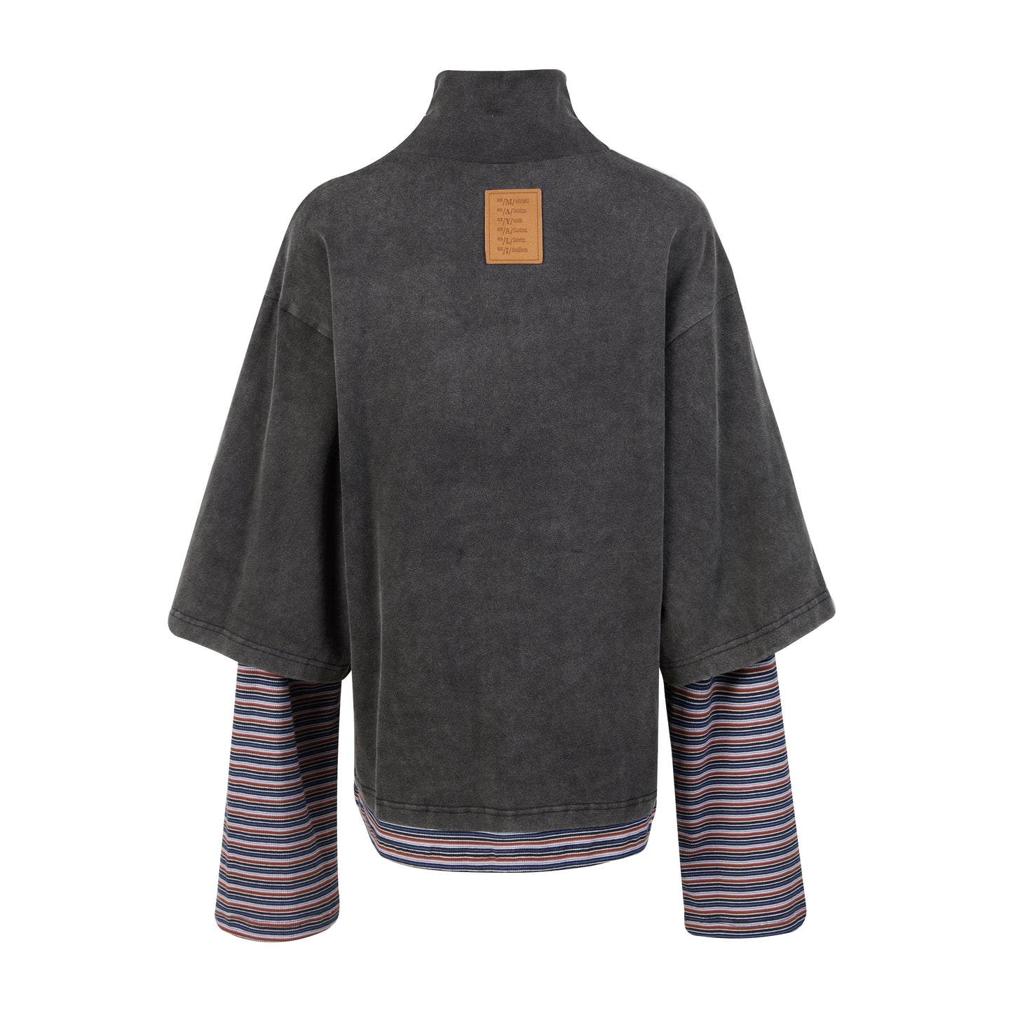 MAYALI Striped double-layer collar top