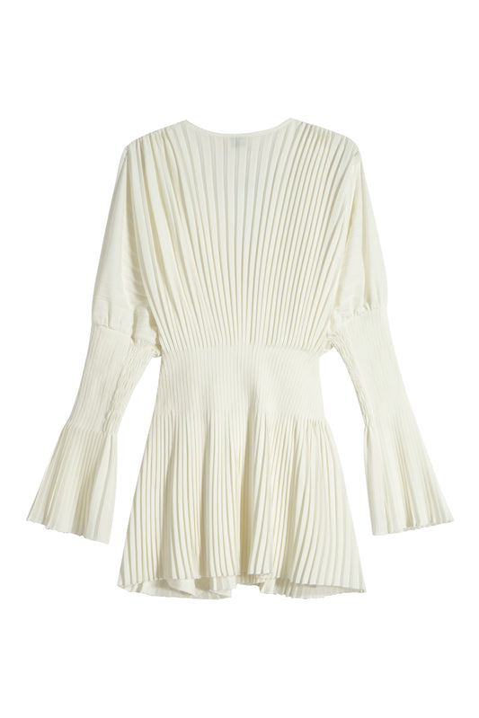 MAYALI V-neckline pleated shirring top