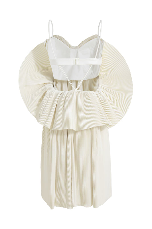 MAYALI Floral pleated brassiere mini dress