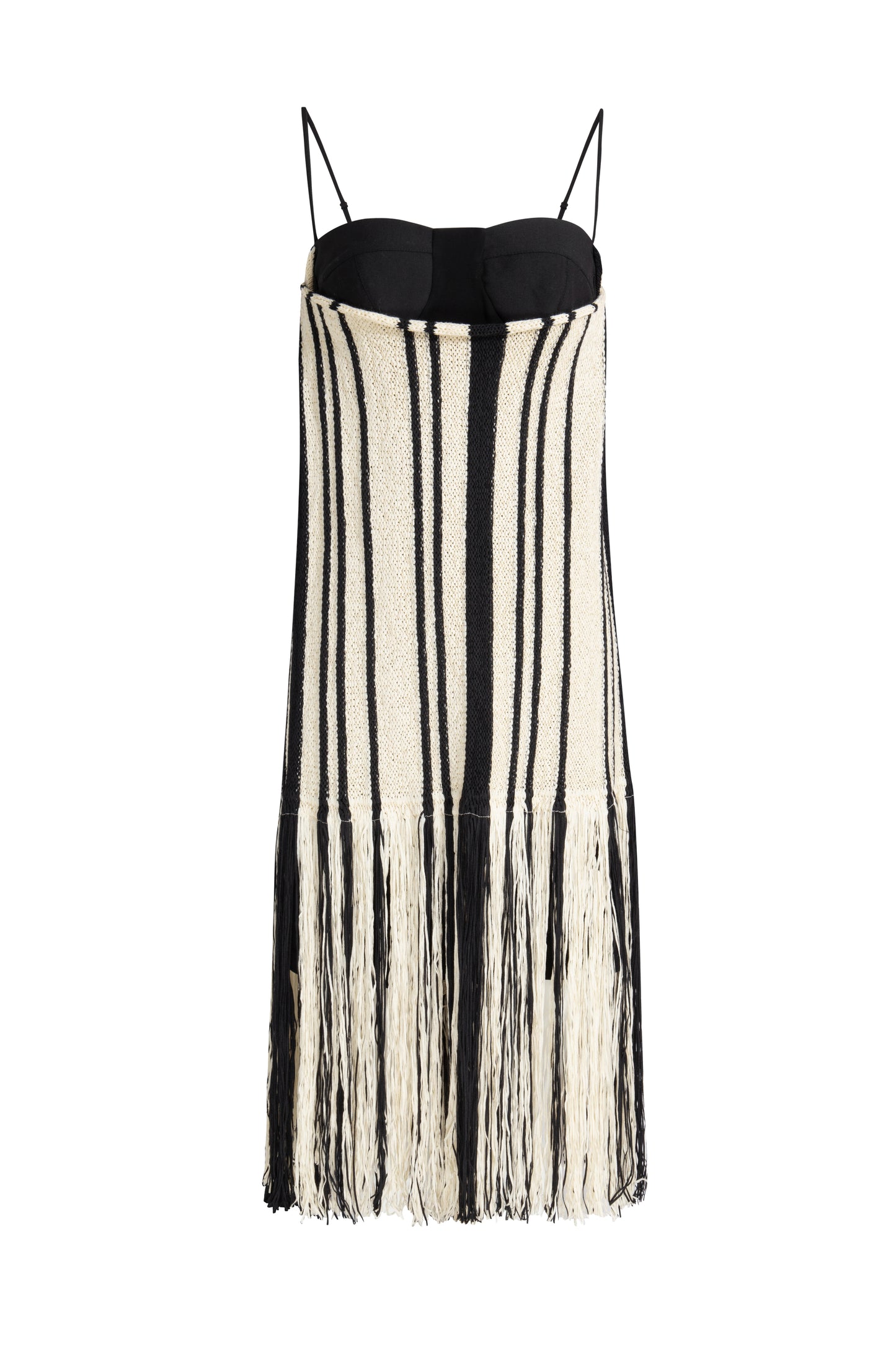 MAYALI Spliced corset tassels dress