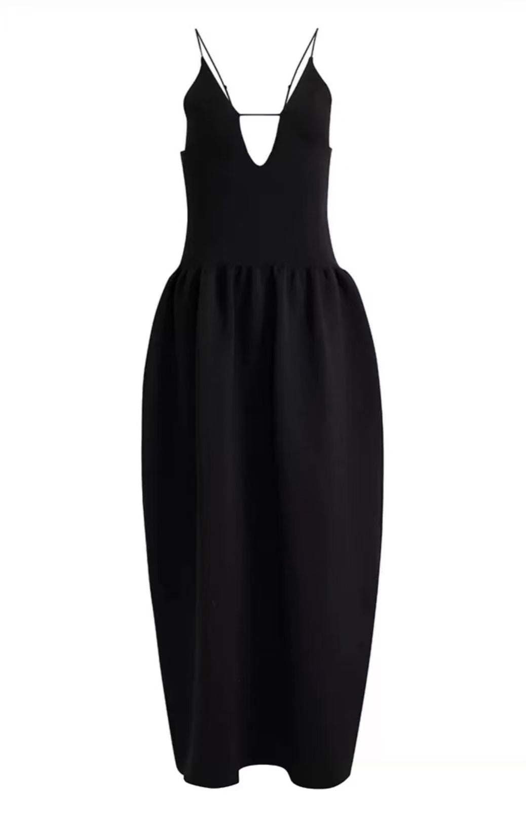 MAYALI Geometric clollect-waist bud slip long&short dress