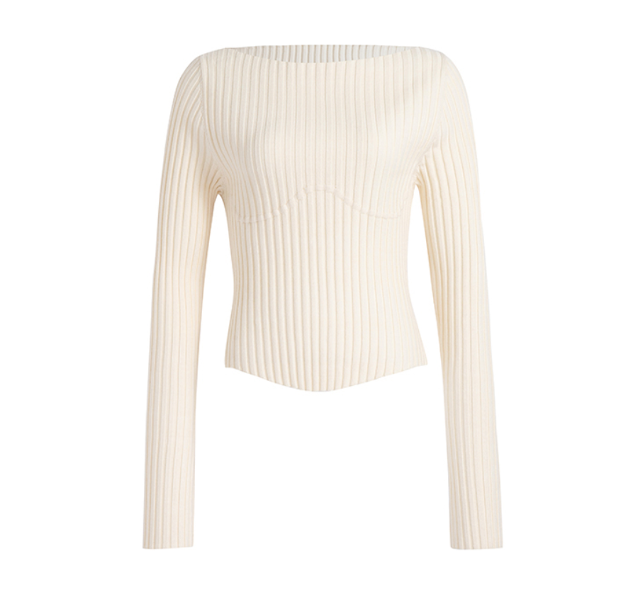 MAYALI Asymetric cold-shoulder knit top