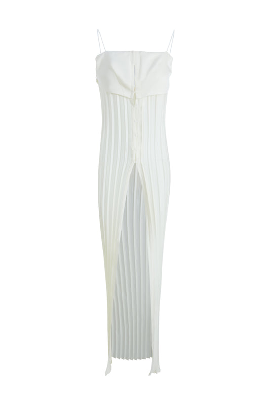 MAYALI Pleated button-down maxi dress