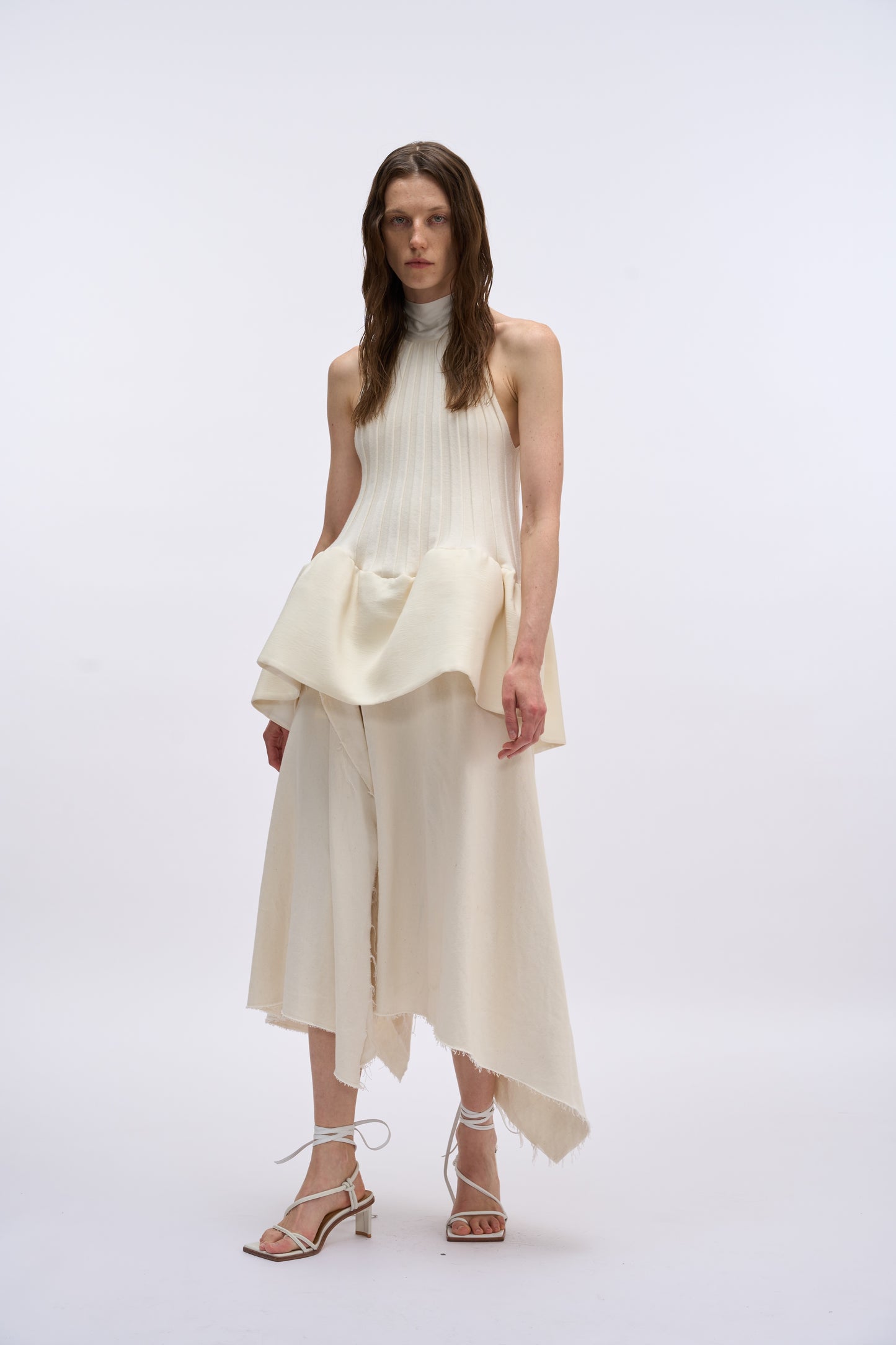 MAYALI High neck pleated knitted sleeveless top