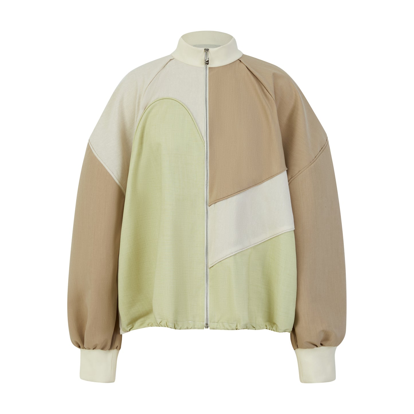 MAYALI Lantern sleeve splicing drawstring short jacket