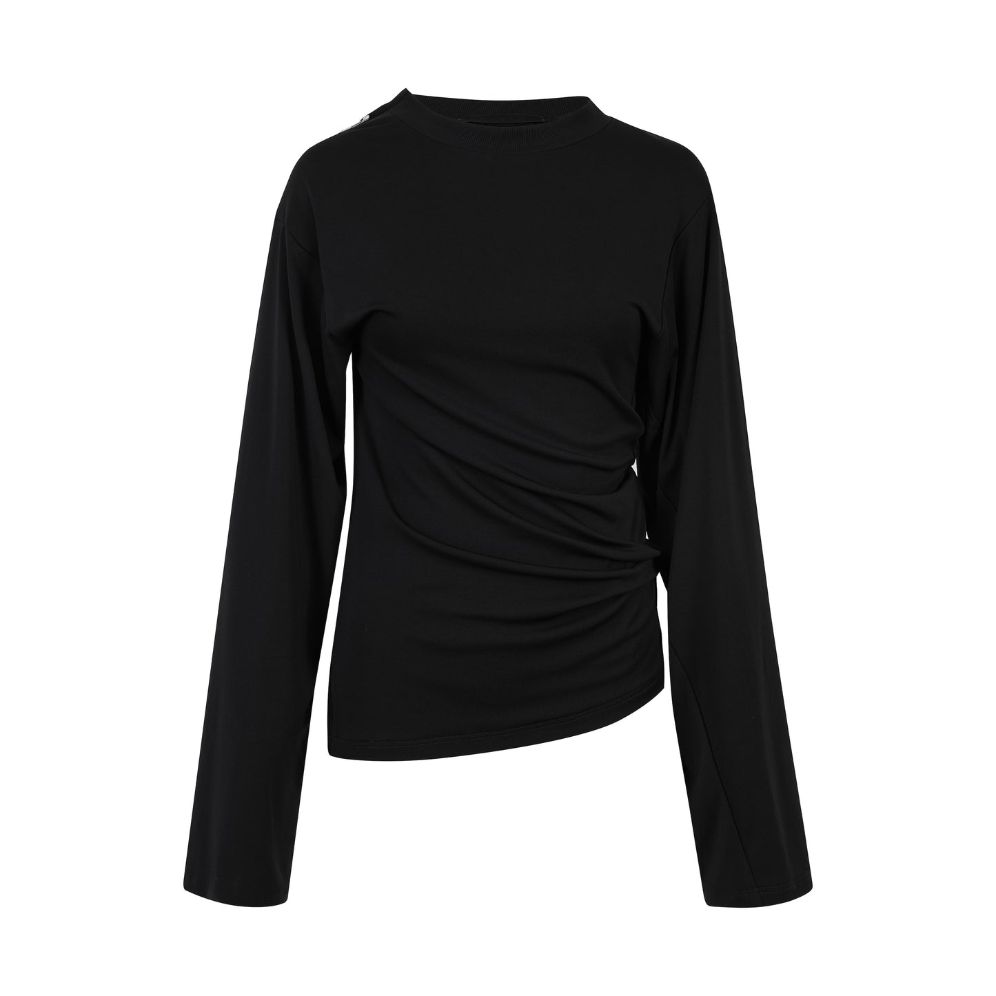 MAYALI Pinch pleated standing cut long sleeved top