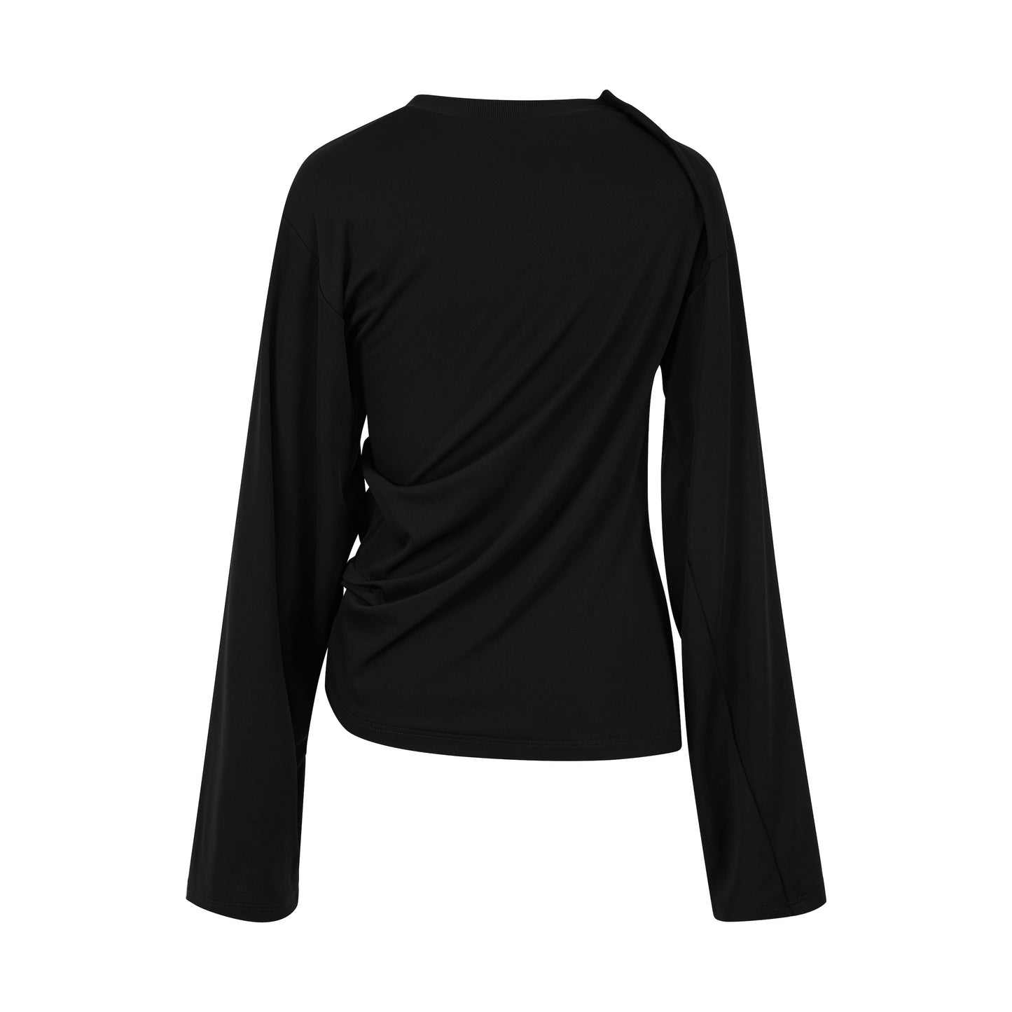 MAYALI Pinch pleated standing cut long sleeved top