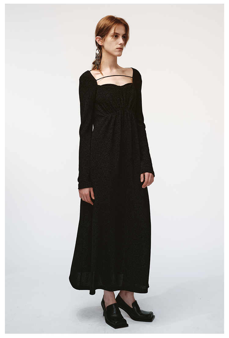 MAYALI Gathered deconstruced long sleeve dress
