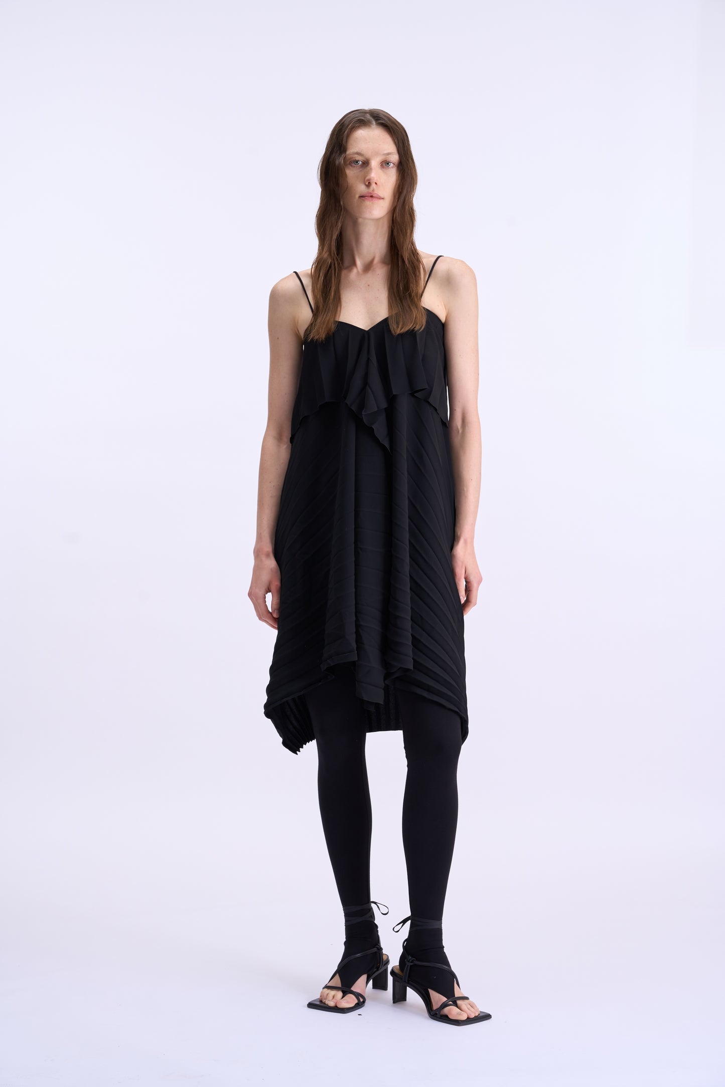 MAYALI Asymmetric pleated folded dress