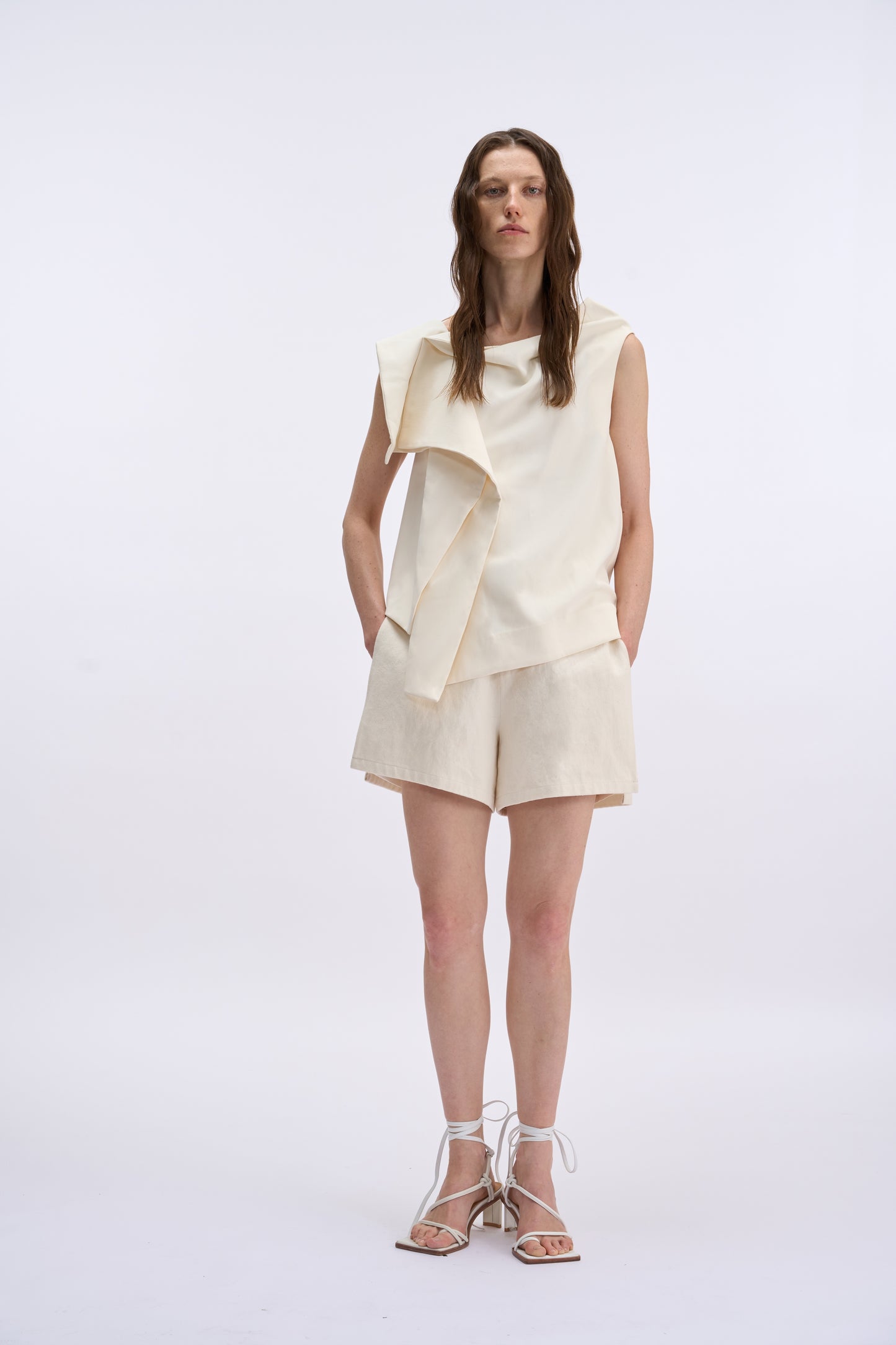 MAYALI Asymmetric draping blouse