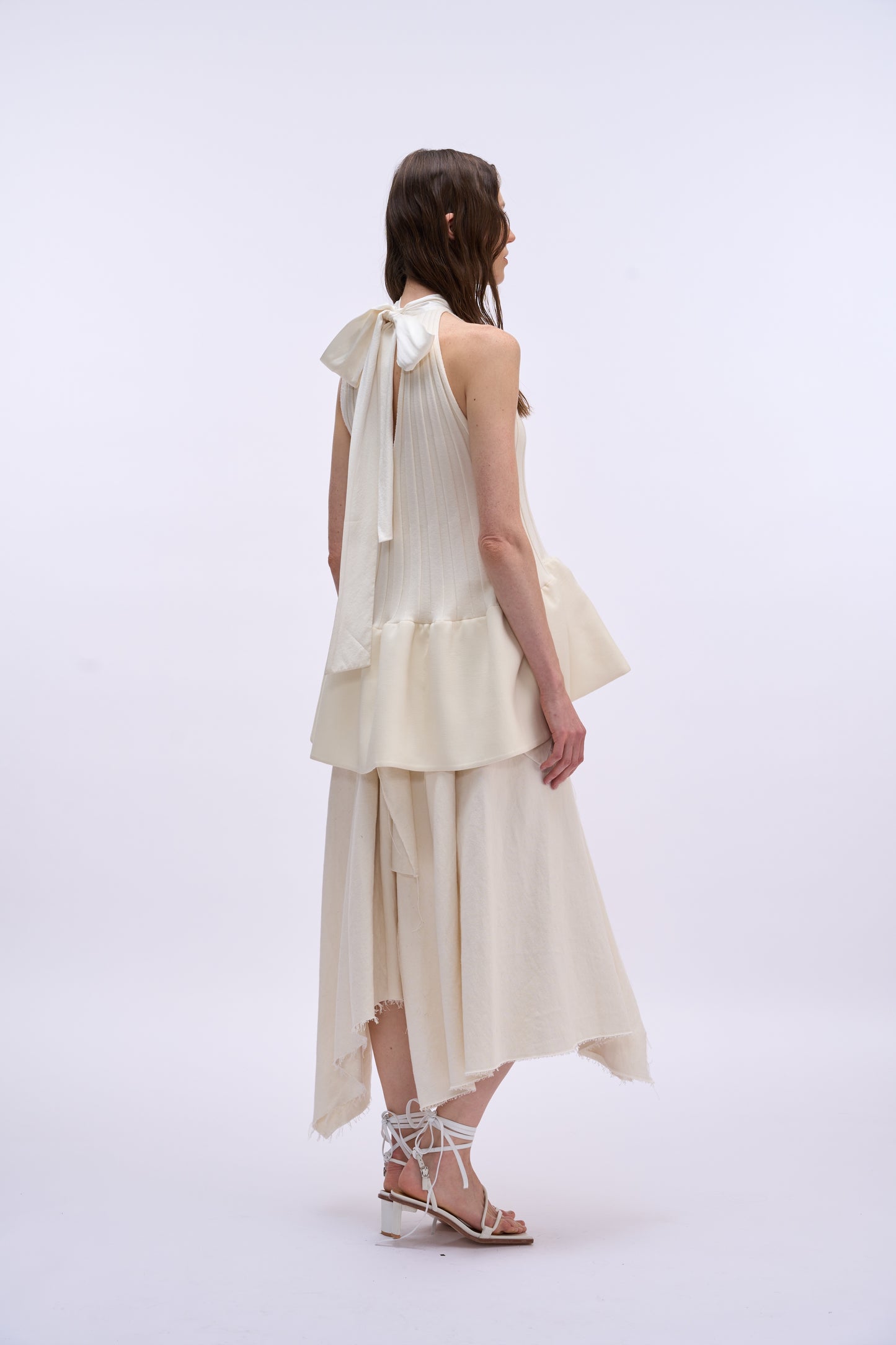 MAYALI High neck pleated knitted sleeveless top