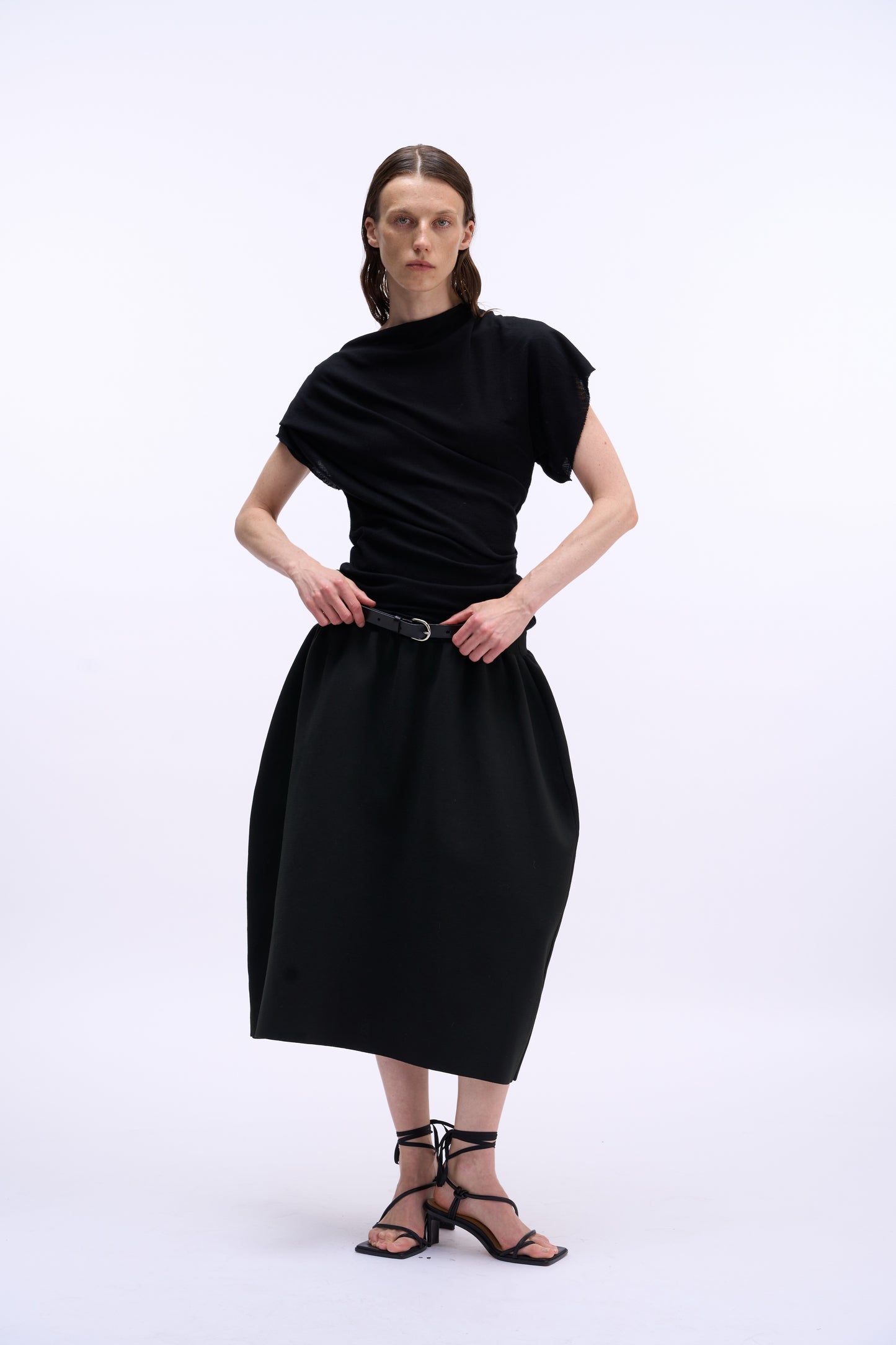 MAYALI Clollect-waist bud long skirt