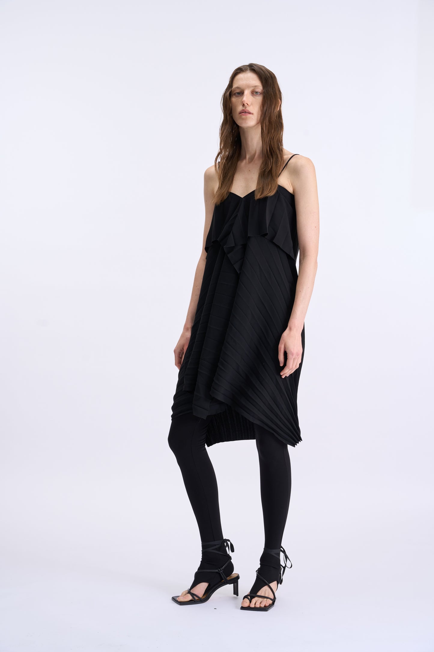 MAYALI Asymmetric pleated folded dress