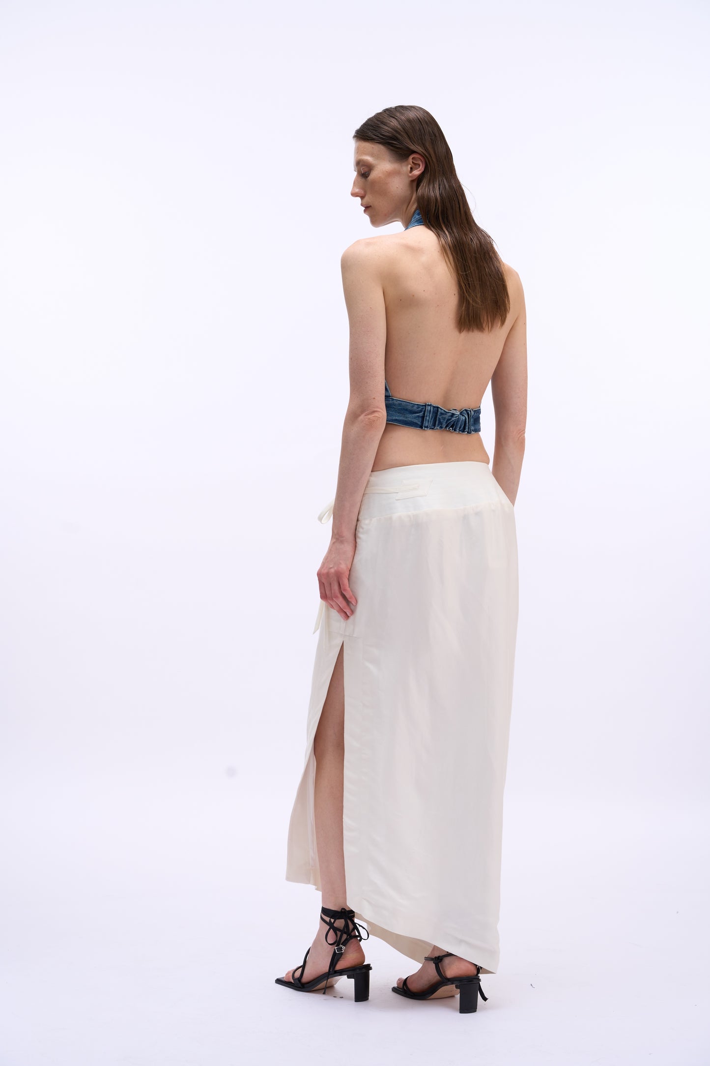 MAYALi Geometrical folded split skirt