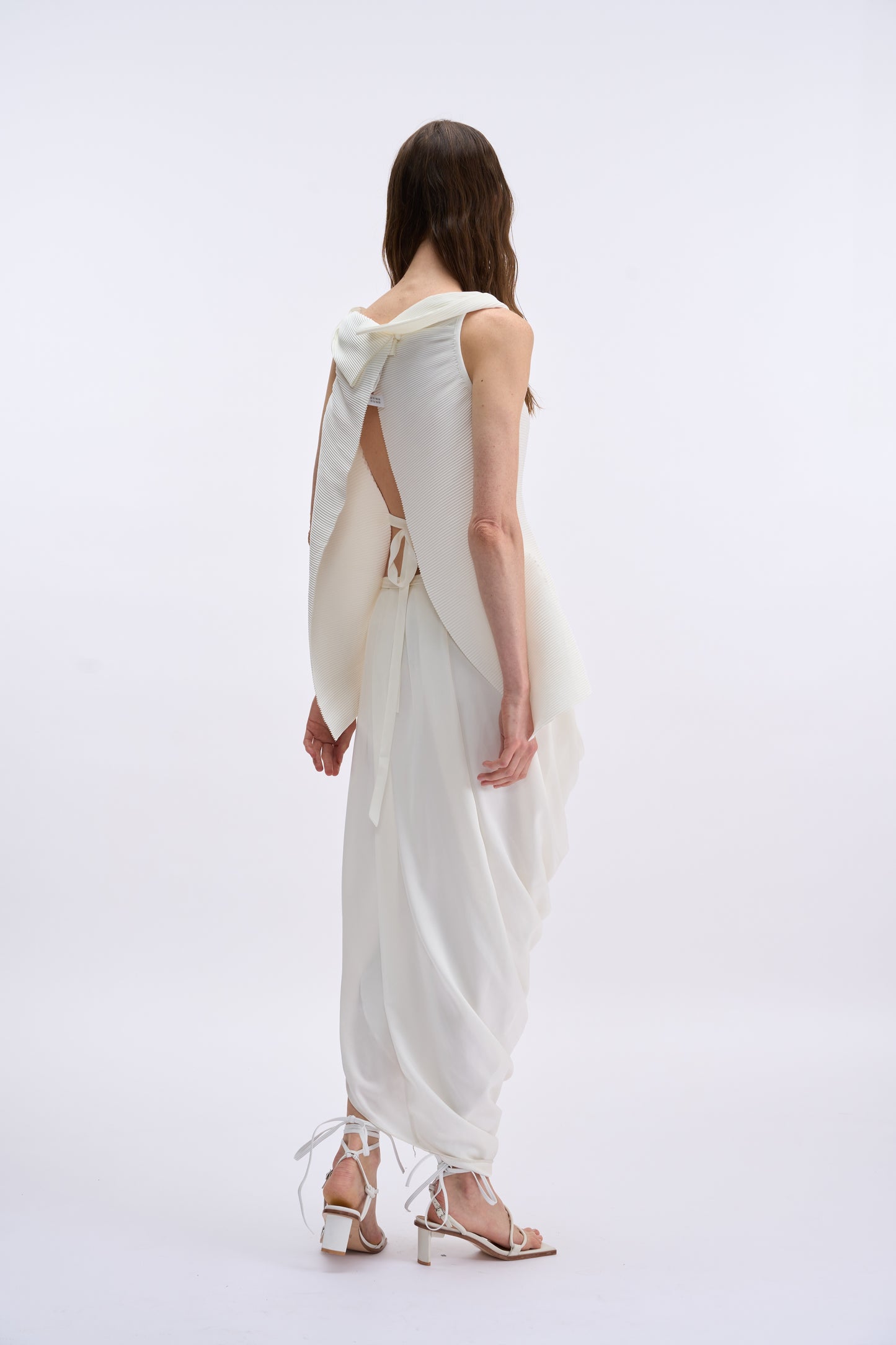 MAYALI Stacked sleeveless lace up backless top