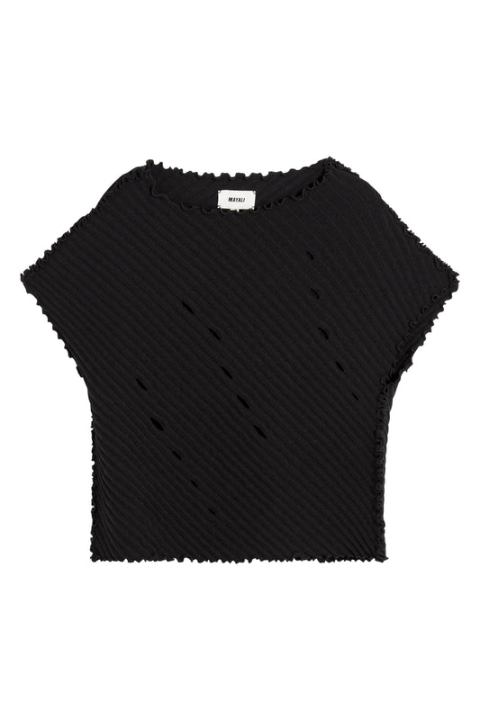 MAYALI Stand collar misaligned open top