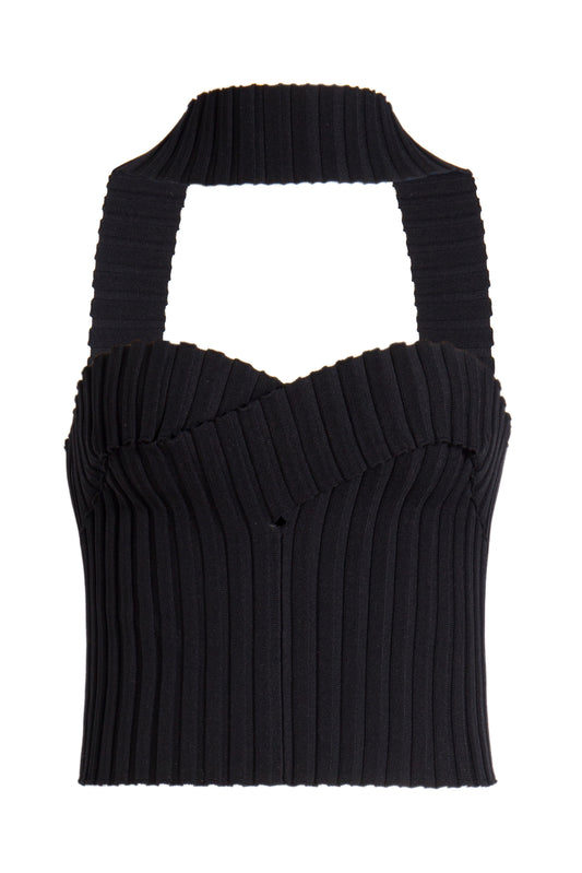 MAYALI Overlapping geometric knitting strapless