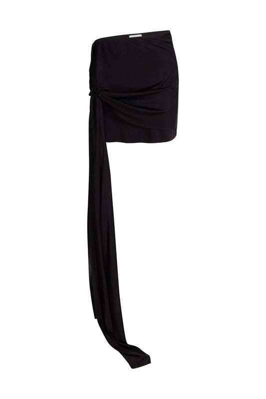 MAYALI Cross knot wrapped short skirt
