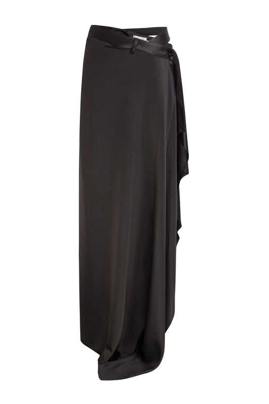 MAYALI Geometric misalignment waist length skirt