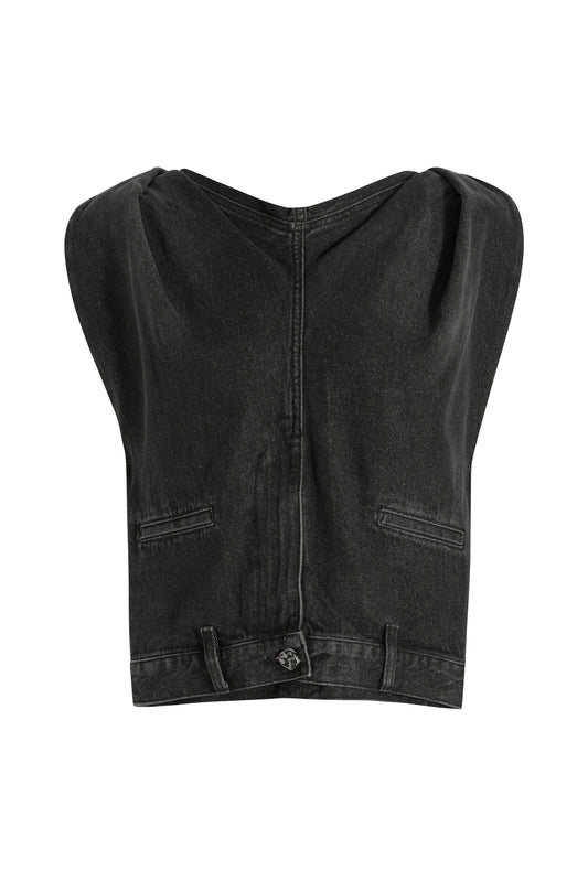MAYALI Denim deconstructive top
