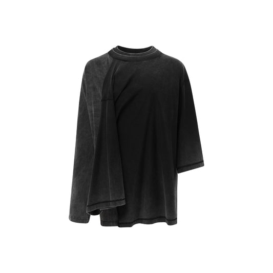MAYALI Deconstructed Splicing Mid Sleeve T-shirt