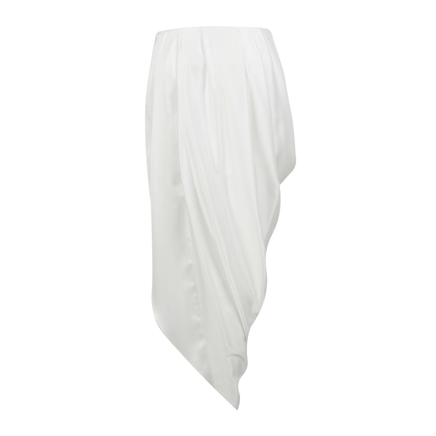 MAYALI White satin deconstructed pleated skirt