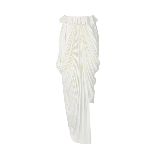 MAYALI Fan shaped pleated asymmetrical deconstruction skirt