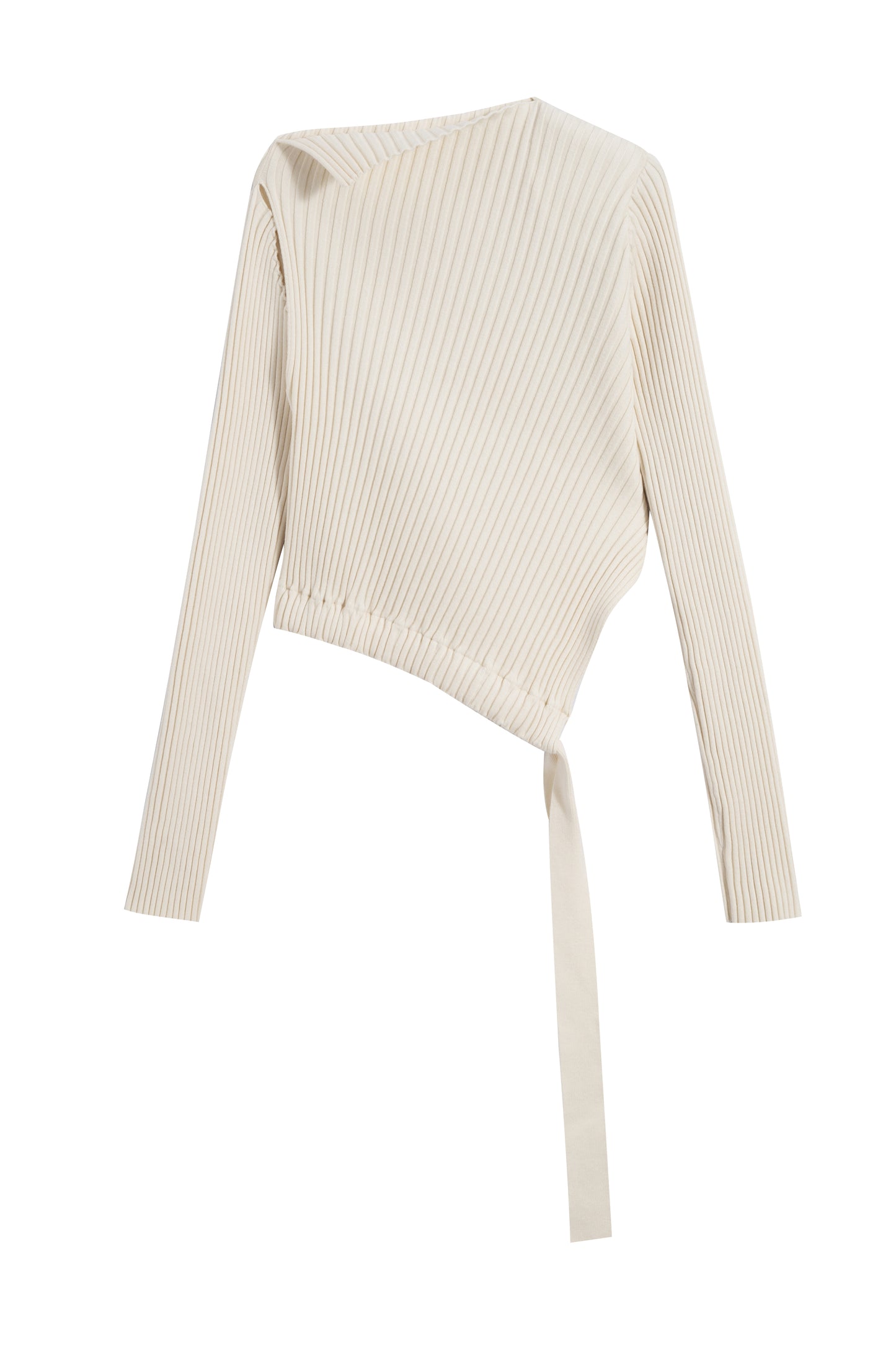 MAYALI Asymetric cold-shoulder knit top